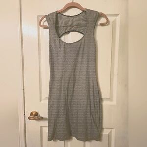 American Apparel Size L Black and Grey Striped Jersey Dress